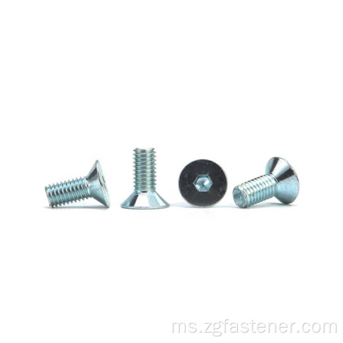 Gred 8.8 Blue White Zinc Hex Socket Flat Head Screw